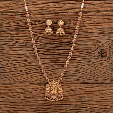 Antique South Indian Necklace With Matte Gold Plating