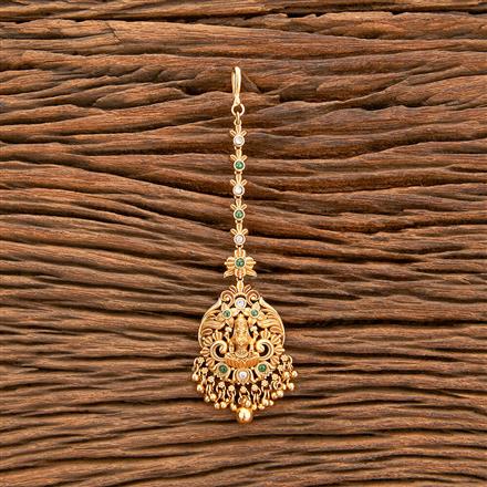 Antique South Indian Tikka With Matte Gold Plating