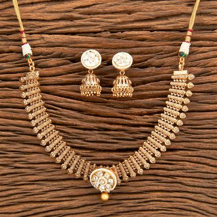 Antique Classic Necklace With Matte Gold Plating