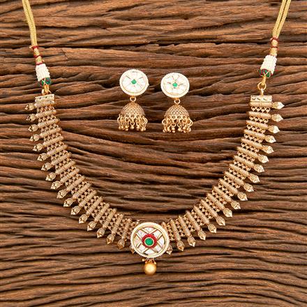 Antique Classic Necklace With Matte Gold Plating