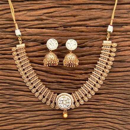 Antique Classic Necklace With Matte Gold Plating