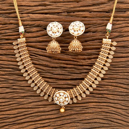 Antique Classic Necklace With Matte Gold Plating