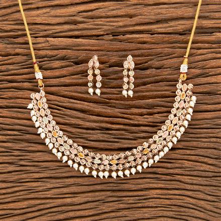 Antique Pearl Necklace With Rose Gold Plating