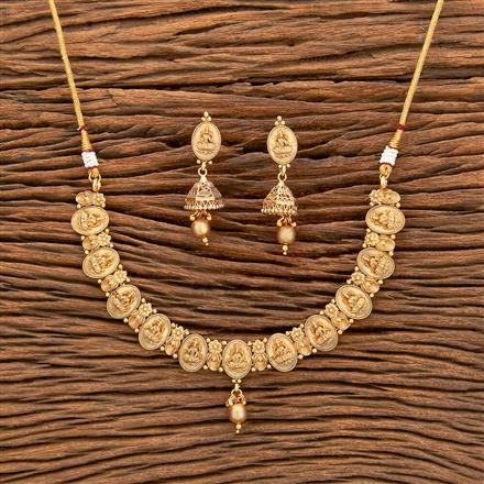 Antique South Indian Necklace With Matte Gold Plating