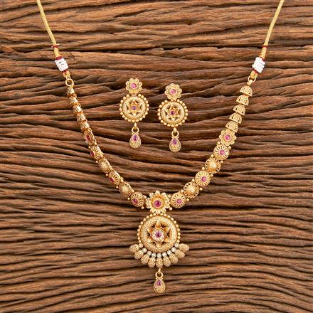 Antique Classic Necklace With Matte Gold Plating