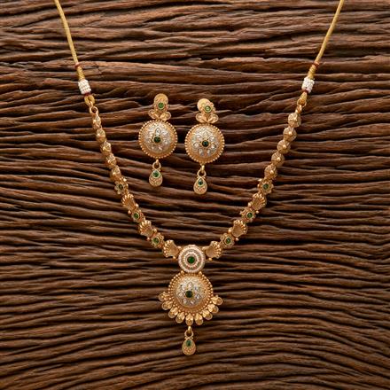 Antique Meenakari Necklace With Matte Gold Plating