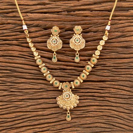 Antique Classic Necklace With Matte Gold Plating