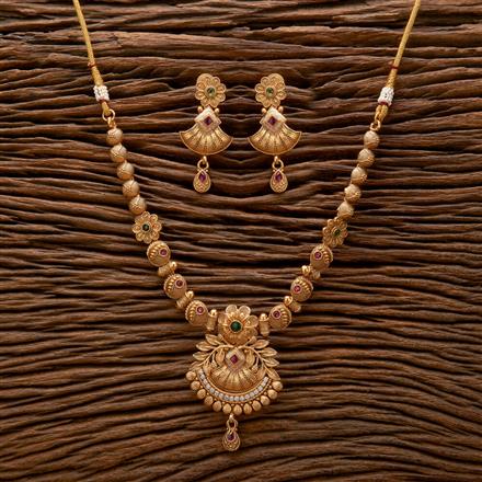 Antique Meenakari Necklace With Matte Gold Plating