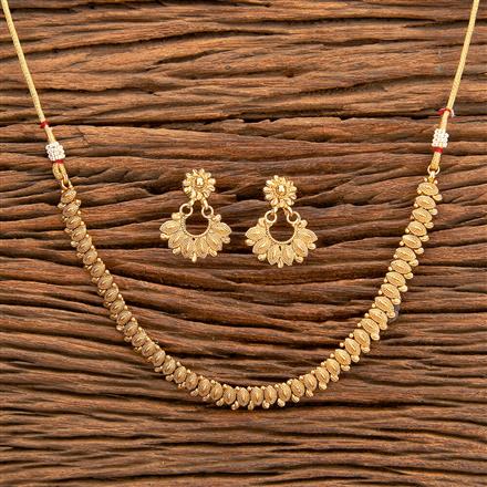Antique Plain Gold Necklace With Gold Plating