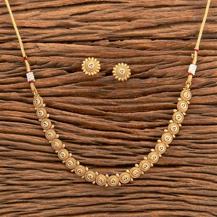 Antique Plain Gold Necklace With Gold Plating