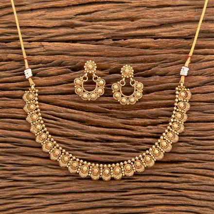 Antique Plain Gold Necklace With Gold Plating