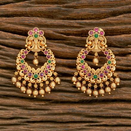 Antique Chand Earring With Matte Gold Plating