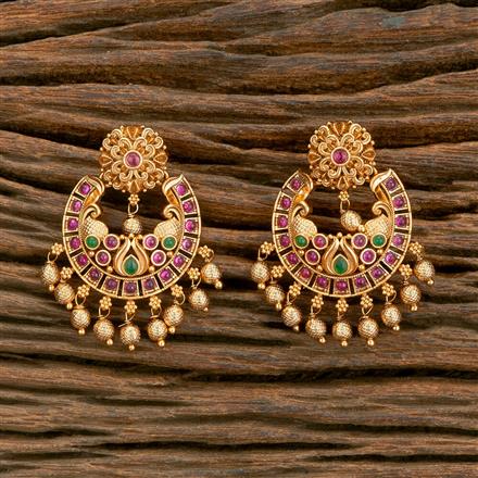 Antique Chand Earring With Matte Gold Plating