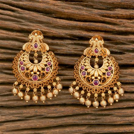 Antique Chand Earring With Matte Gold Plating