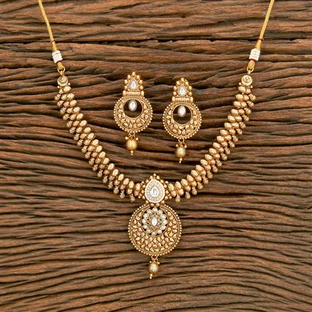 Antique Classic Necklace With Matte Gold Plating