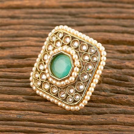 Antique Adjustable Ring With Mehndi Plating