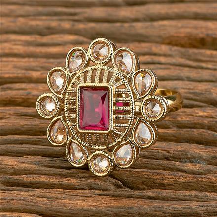 Antique Adjustable Ring With Mehndi Plating