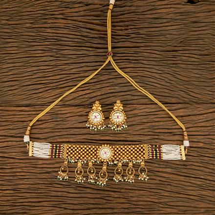 Antique Choker With Matte Gold Plating