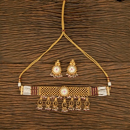 Antique Choker With Matte Gold Plating