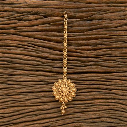 Antique Plain Matte Gold Tikka With Matte Gold Plating