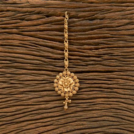 Antique Plain Matte Gold Tikka With Matte Gold Plating