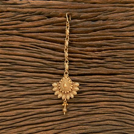 Antique Plain Matte Gold Tikka With Matte Gold Plating