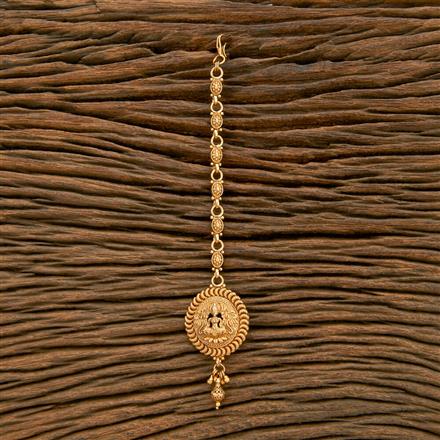 Antique Temple Tikka With Matte Gold Plating