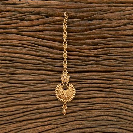 Antique Plain Matte Gold Tikka With Matte Gold Plating