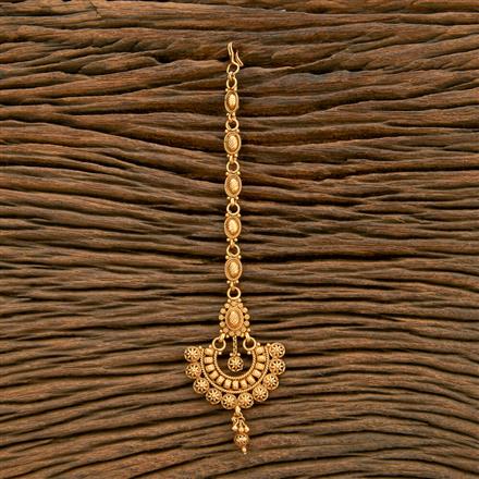 Antique Plain Matte Gold Tikka With Matte Gold Plating