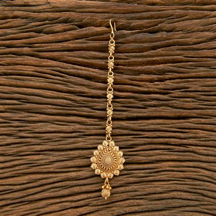 Antique Plain Matte Gold Tikka With Matte Gold Plating