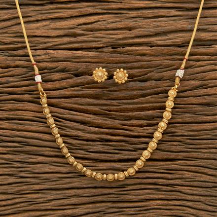 Antique Plain Gold Necklace With Gold Plating