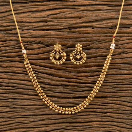 Antique Plain Gold Necklace With Gold Plating