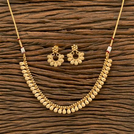 Antique Plain Gold Necklace With Gold Plating