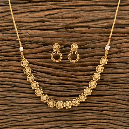 Antique Plain Gold Necklace With Gold Plating