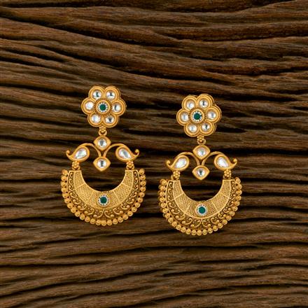 Antique Chand Earring With Matte Gold Plating