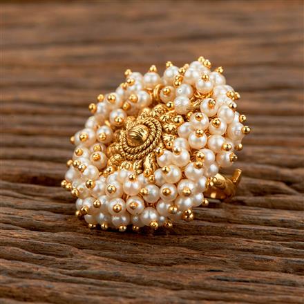 Antique Pearl Ring With Gold Plating
