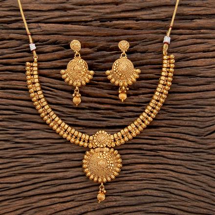 Antique Plain Gold Necklace With Gold Plating
