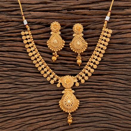 Antique Plain Gold Necklace With Gold Plating