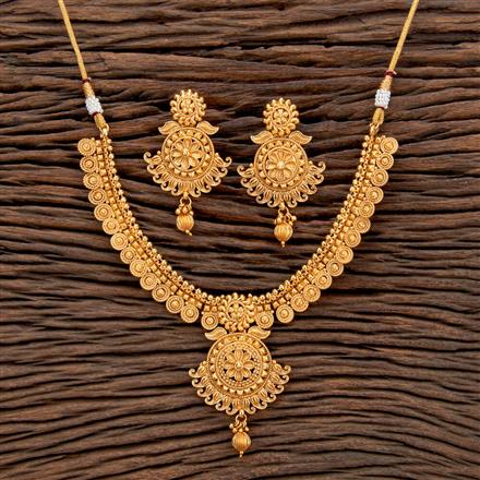 Antique Plain Gold Necklace With Gold Plating