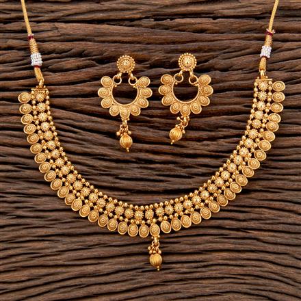 Antique Plain Gold Necklace With Gold Plating