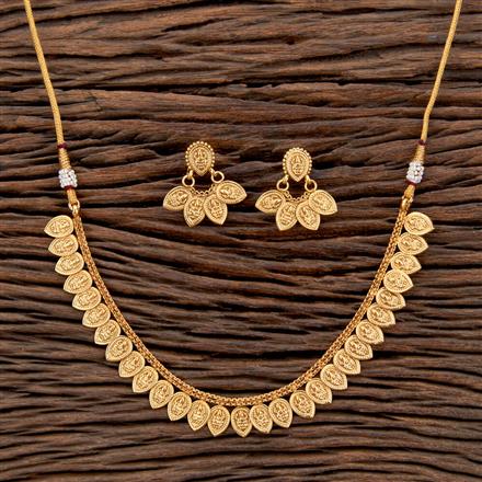 Antique Plain Gold Necklace With Gold Plating
