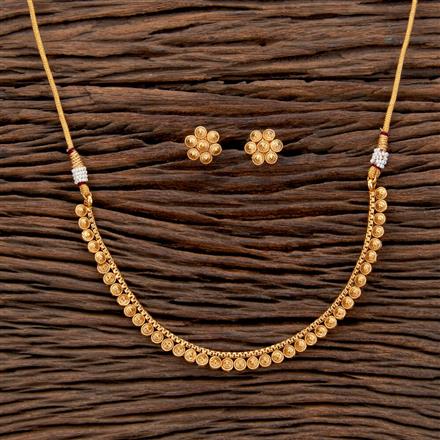 Antique Plain Gold Necklace With Gold Plating