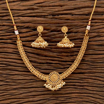 Antique Pearl Necklace With Gold Plating