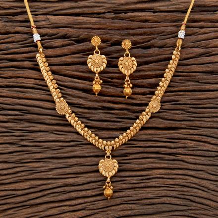Antique Plain Gold Necklace With Gold Plating