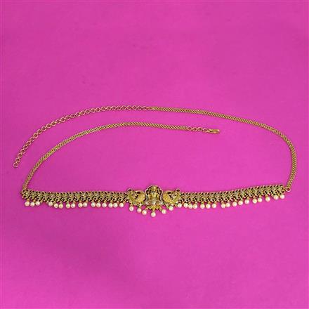 Antique Temple Belt With Matte Gold Plating