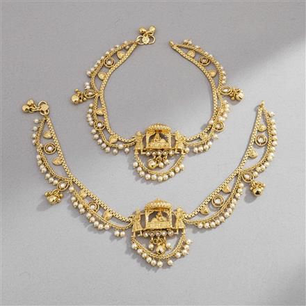 Antique Pearl Payal With Gold Plating