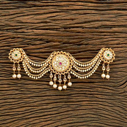 Antique Pearl Hair Brooch With Gold Plating