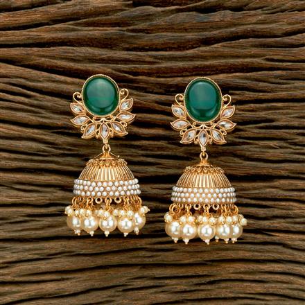 Antique Moti Jhumki With Gold Plating