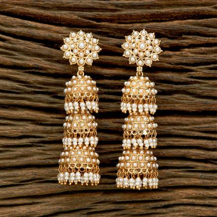 Antique Triple Jhumki With Gold Plating