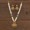 Antique Moti Pendant Set With Matte Gold Plating